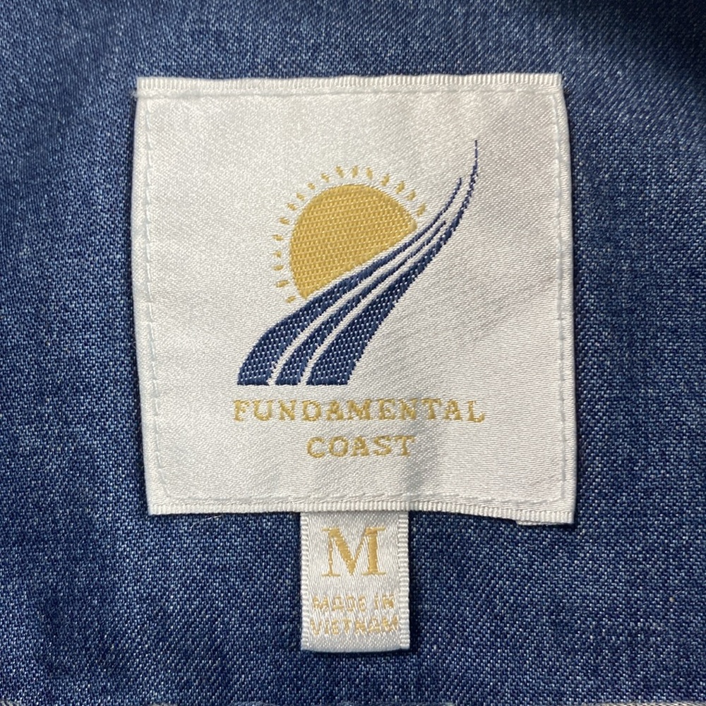 Fundamental Coast Denim Short Sleeve Button Up (Blue) - Picture 14 of 16
